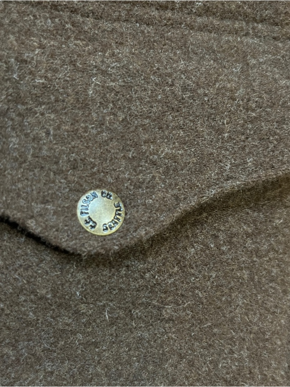 Filson moose jacquard heavyweight wool cruiser jacket brown button front Medium - Picture 7 of 12